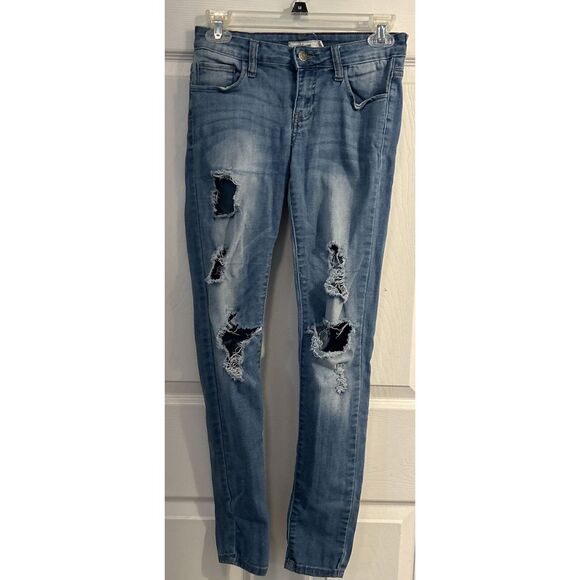 Cello Women's Size 3 Distressed‎ Jeans Light Blue - Picture 1 of 8